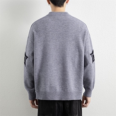 25626-特P52秋季时尚圆领毛衣套头衫男士针织衫宽松星星打底衫，男装针织衫/毛衣，电商D310B