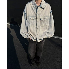 拼接时尚你打潮流休闲牛仔夹克男N1241P75，男装夹克，星座1116-2