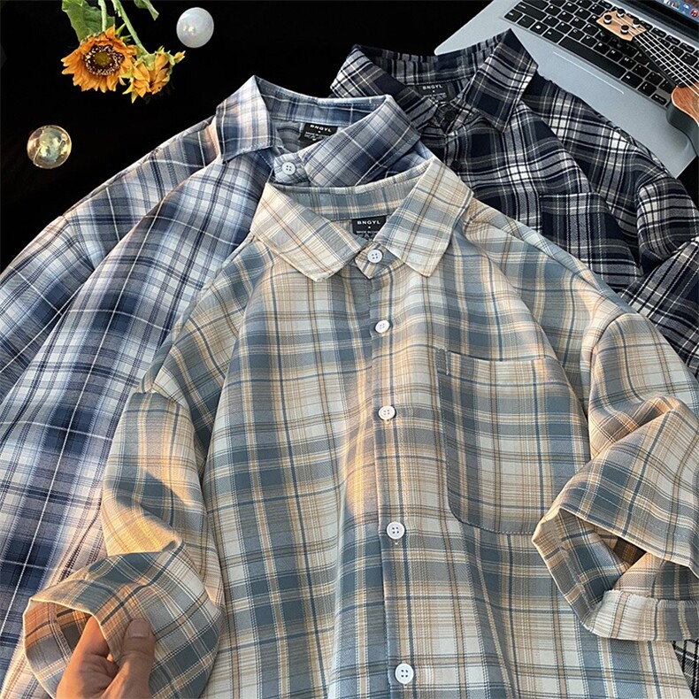 8877高质量短袖衬衫P50平铺自家图M到3XL，男装衬衫，星座218-1（原230）