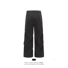 牛仔裤美式高街复古工装裤男女宽松直筒拖地休闲日系长裤，男装牛仔裤，四季星座505
