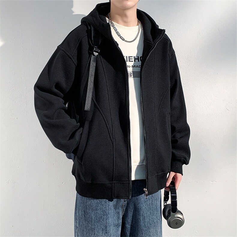 高克重毛呢料连帽夹克男ins原宿风宽松外套JK0552-P63,男装夹克,星座308B-2