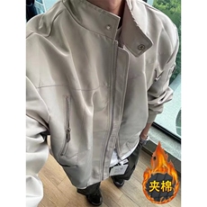 美式高街立领工装棉衣男拉链设计感韩版潮流宽松加棉夹克，男装夹克，四季星座505