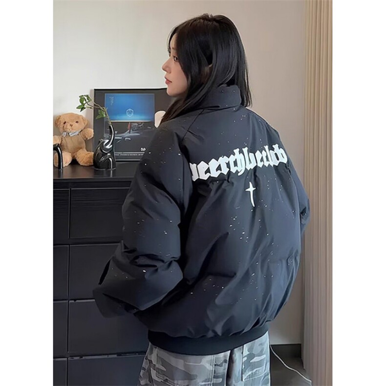 立领短款棉服外套男女同款冬季加厚面包服保暖黑色棉衣MW888,男装棉衣,星座1116A（原606A-3）