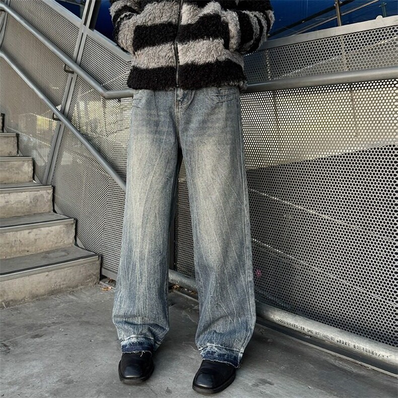牛仔裤男士韩版潮流高街帅气百搭2025春季ins新款长裤RK2531-P51，男装牛仔裤，星座412-2