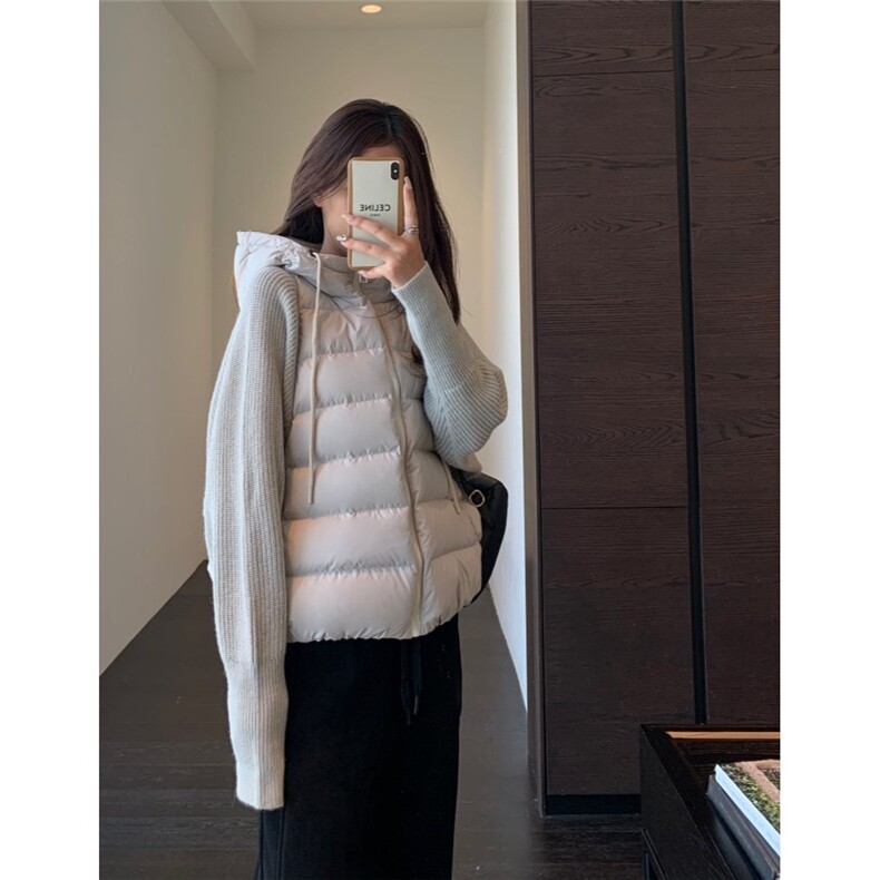 现货 针织拼接棉服女短款保暖棉衣小个子外套MY555特P85图片