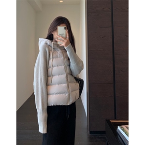 现货 针织拼接棉服女短款保暖棉衣小个子外套MY555特P85图片