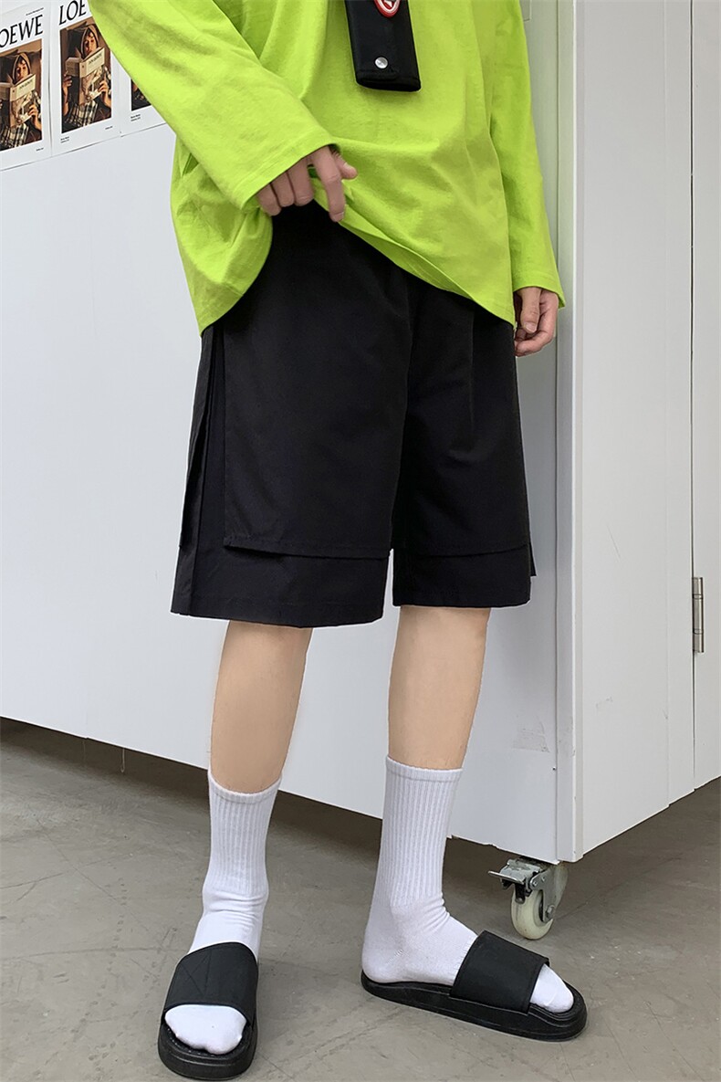 假两件运动短裤男夏季大码拼色休闲裤五分裤A071-K01-P28,男装牛仔裤,电商A071