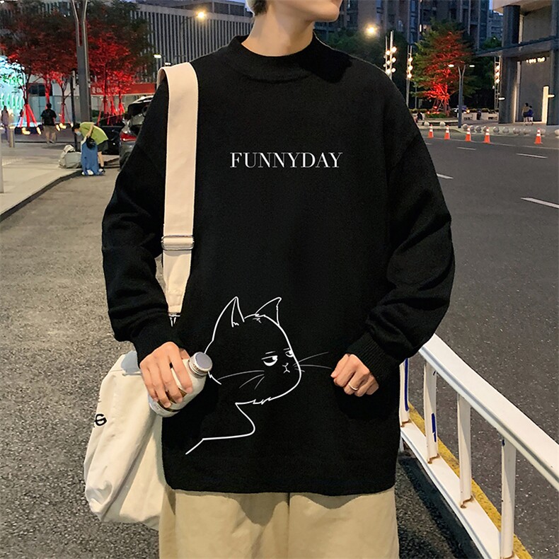 M18149-P45 加绒款-P65半高领毛衣男士大码针织衫男毛线衣男图片