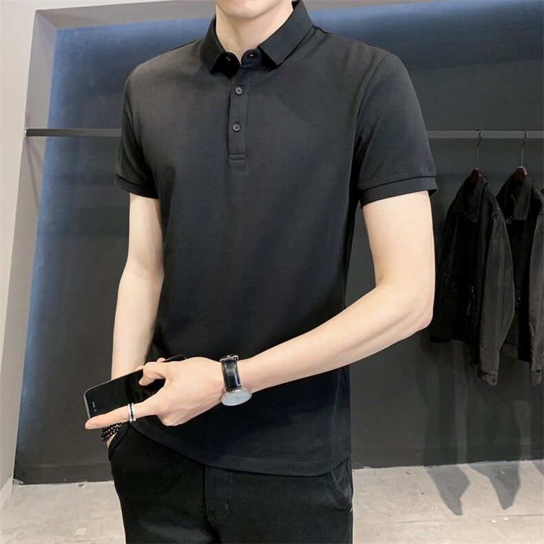 高品质polo衫短袖男士夏季修身T恤翻领店主无头风净色引流款,男装Polo衫,星座414（原B263）