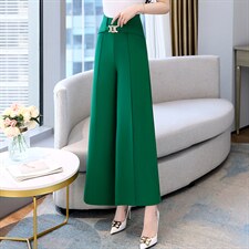 2022夏季新款韩版时尚高腰显瘦阔腿裤女休闲百搭气质长裤，女装休闲裤，卡杰菲