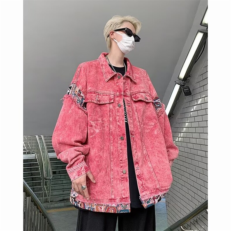 牛仔外套男女韩版潮流拼接高街帅百搭2025秋冬ins外套W5878X-P75，男装工装外套，星座412-3