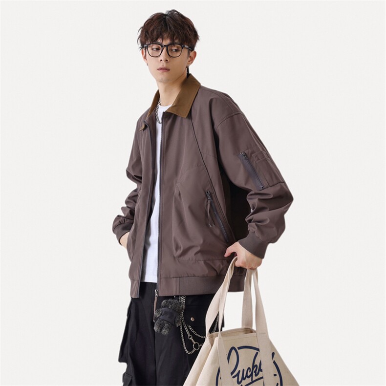美式飞行员夹克男款解构弯刀短款外套廓形翻领棒球服JK02557-P70,男装夹克,星座308B-2