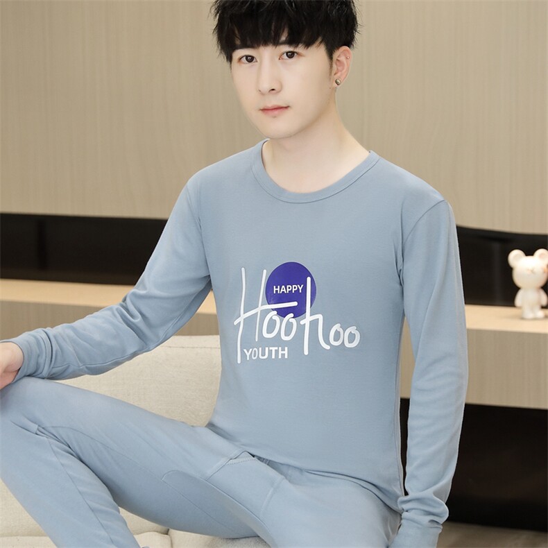 全棉男士秋衣秋裤薄款保暖内衣纯棉毛衫套装310B-3-2301-P42,男装棉衣,星座310B-3