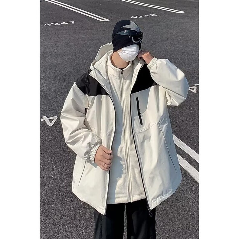 户外三合一冲锋衣外套男秋季加厚防水可拆卸男生冬款M6102-P100,女装短外套,星座1109-3
