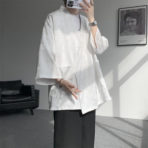 风提花开衫道袍七分袖汉服大码中式禅服冰丝和服外套DP1101/P58图片