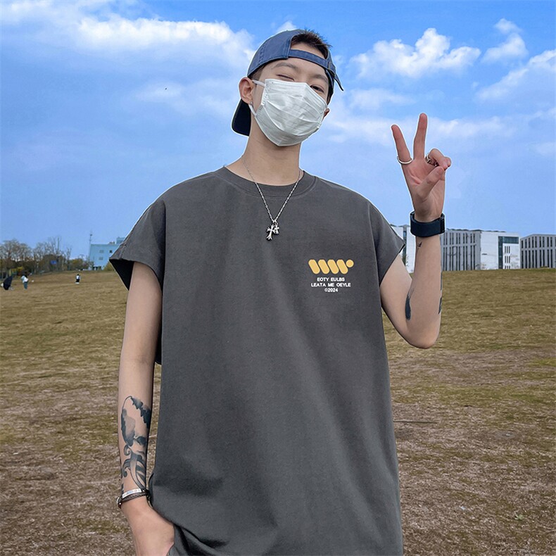 量大优供视频得物直播品质230克夏季纯棉背心无袖T恤WB199,男装背心/马甲,电商A486