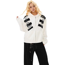 高品质春装新款美式高街潮牌解构设计休闲连帽卫衣男女慵懒风外套，女装短外套，电商A486-1