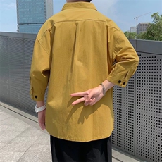 七分袖衬衫男港风日系春季韩版潮流帅气衬衣C139P33，男装衬衫，星座1116-2