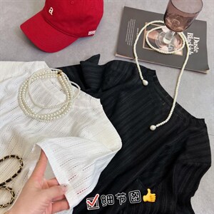 现货 夏季新面料开叉垫肩短袖图片