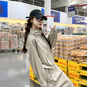 韩系慵懒风工装冲锋衣套装裙女春秋两件套学院风减龄盐系炸街小众图片