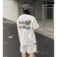 万针全刺绣工艺抖音得物高品质260克重磅纯棉双纱美式高街短袖T恤，男装T恤，电商A486