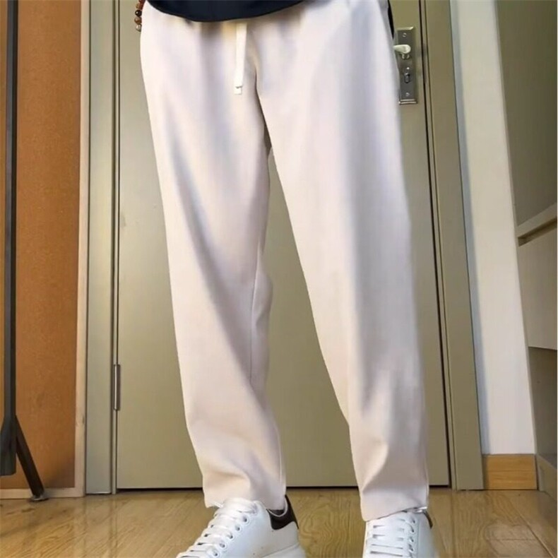 夏季新款垂感西裤男简约设计垂感休闲裤男士直筒裤微锥百搭长裤图片