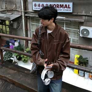 现货不缺货 潮流男生假两件皮衣外套 1209-1-JK17-P108（网图）图片
