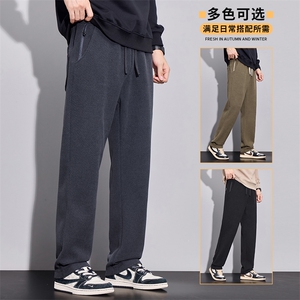 美式休闲裤男秋冬季肌理感针织运动卫裤宽松直筒垂感裤H807-P40图片