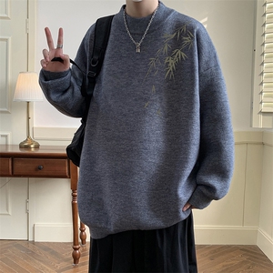 半高领毛衣男大码胖子针织衫毛线衣 M18382-P45 加绒款-P65图片
