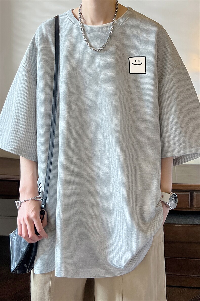 华夫格t恤男短袖男大码五分袖酒店风HT73316-P22,男装T恤,电商A040