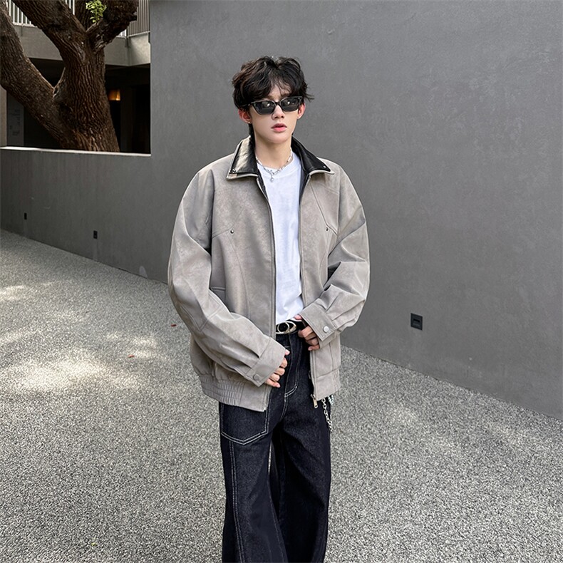 美式飞行复古皮衣港风男宽松百搭潮牌夹克xz405-JK6806-P105控138,男装皮衣,星座405