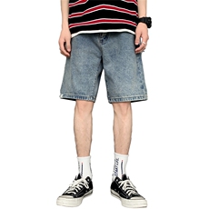 牛仔短裤男潮牌ins直筒五分裤宽松夏季马裤潮流百搭中裤5103-P30，男装牛仔裤，电商A318