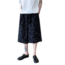 夏中国风亚麻七分裤男加肥大码民族裙裤夏季休闲阔腿裤子D605P65，男装休闲裤，星座312B-2