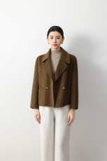 短款气质双面羊毛大衣女2024秋冬新款双面呢大衣，女装双面呢大衣，众策羊绒