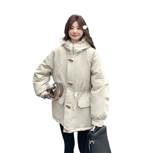 现货 牛角扣加厚羊羔毛连帽休闲派克服5832-P275-K408图片
