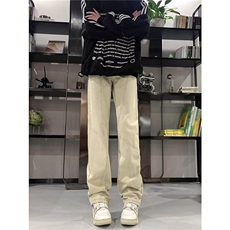 现货!港风新款2025潮流百搭直筒宽松大码牛仔裤松紧腰NZ6203-P45，男装牛仔裤，星座1103-2