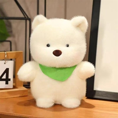 欧貂围巾熊爆款可爱毛绒小熊玩具八寸娃娃机公仔熊玩偶