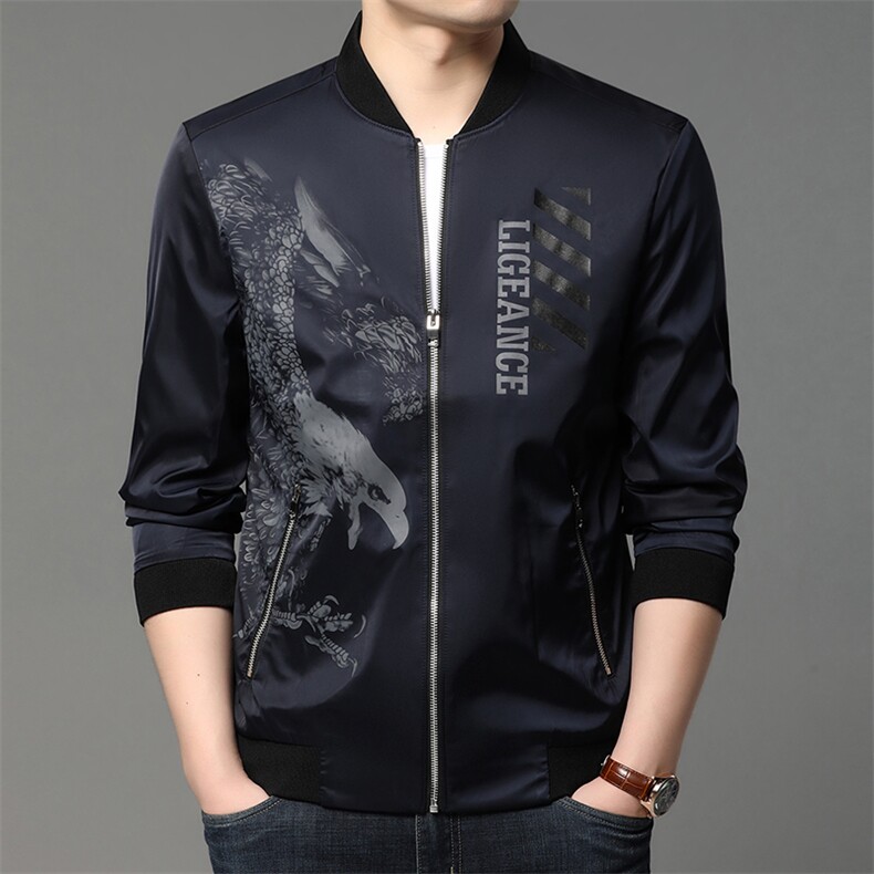 QLM55279男士2021年春季新款长袖薄款外套修身休闲棒球服夹克P108图片