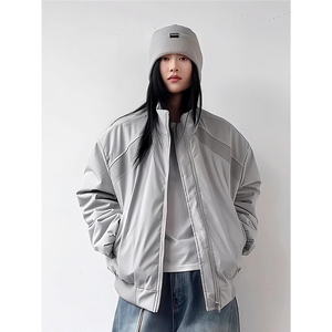 美式潮牌复古解构加厚短款棉服男女冬季百搭立领棉衣MF380-P78图片