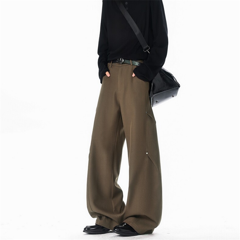 26新款高级感美式男女宽松西裤老钱风休闲裤子504-K267-特P42控88，男装西裤，星座504