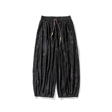 秋冬新款大码风复古龙纹哈伦阔腿休闲裤中式灯芯绒K289/P65，男装休闲裤，钱塘713