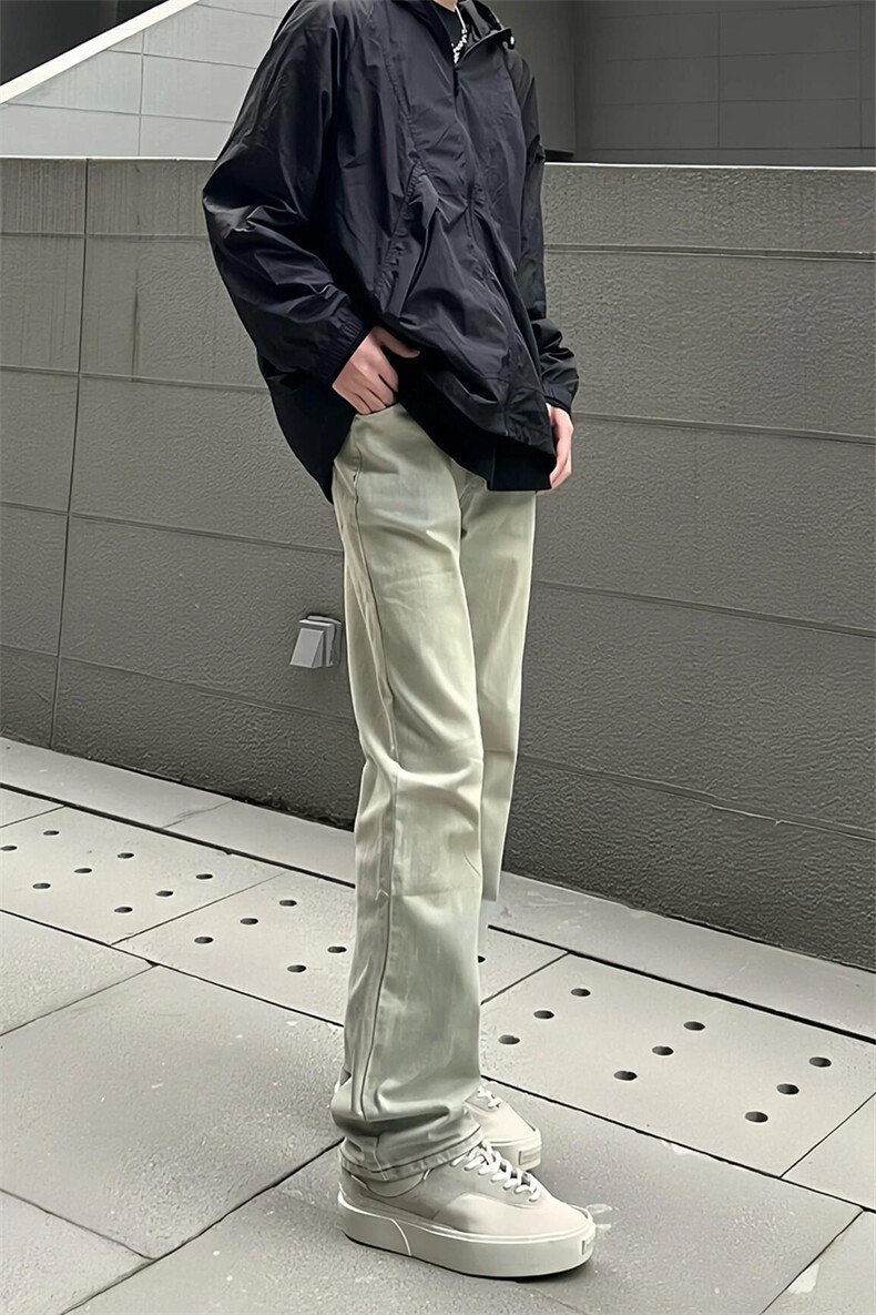 现货高品质泥黄微喇男女款牛仔裤XZ610A-1-Y028-P50,男装牛仔裤,星座610A-1