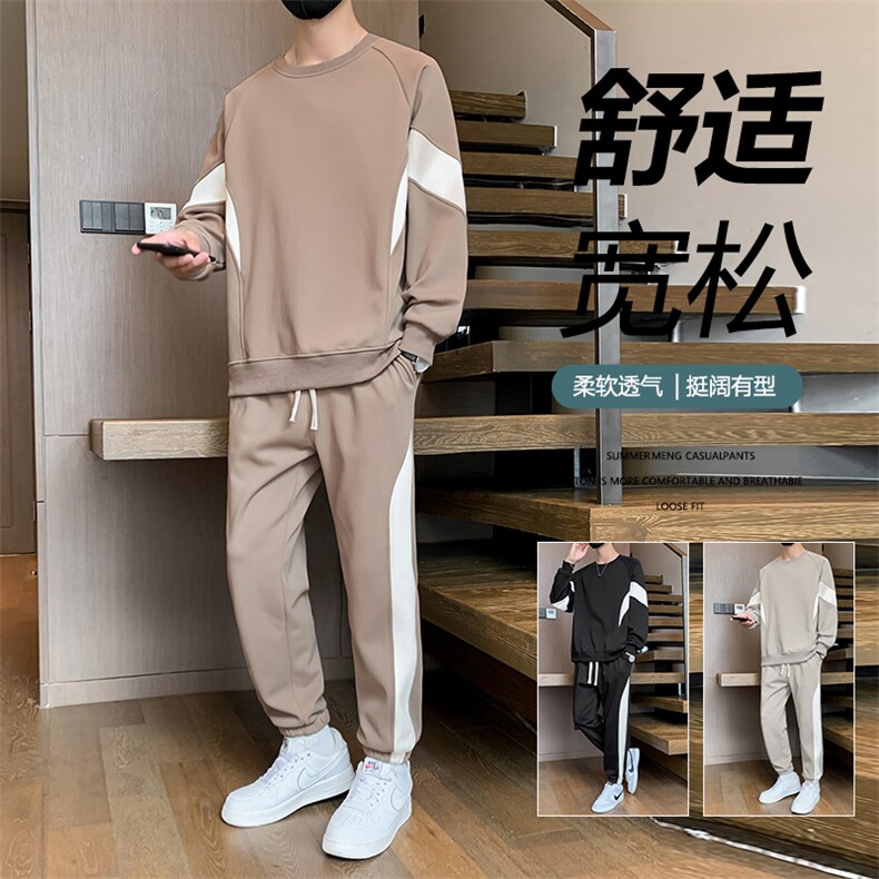 TK15-P70 新款男生印花套装学生卫衣青少年上衣大童裤子整套图片