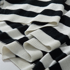 女士简约时尚百搭撞色条纹长袖15%山羊绒，女装卫衣/绒衫，绒歆坊