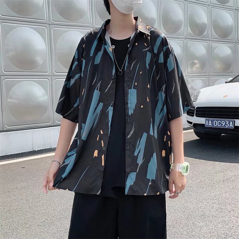 短袖衬衫春款男港风潮流C4P28,男装衬衫,星座1116-2