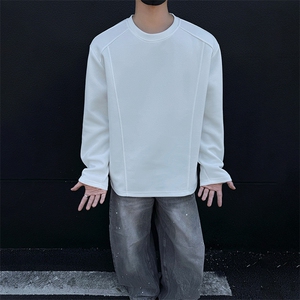 抖音得物品质美式高街重磅曼巴棉结构硬阔boxy版潮牌卫衣长袖T恤图片