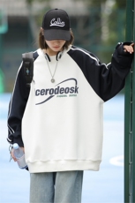 中性2025秋装拼接圆领宽松长袖卫衣秋季男女装大码外套潮S234-P58，女装短外套，电商A233-1