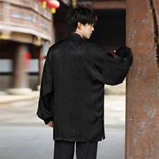 秋季新品（八旗都统）新中式潮丝绸圆领改良唐装盘扣外套30513，男装民族服装，星座305A（原312A-1）