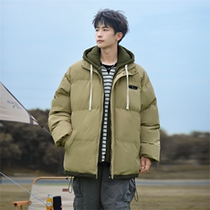 现货抖音得物二开三防加厚假两件拼接连帽棉衣冬季棉服LL9999，男装棉衣，电商A486