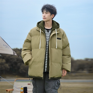 现货抖音得物二开三防加厚假两件拼接连帽棉衣冬季棉服LL9999图片